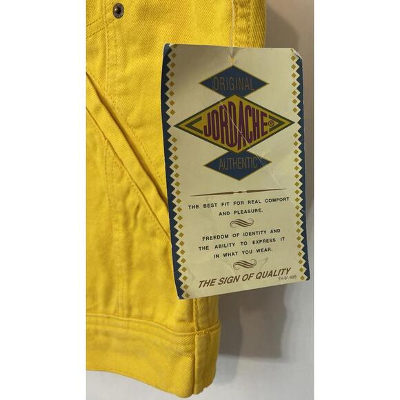 Vintage Original Jordache Yellow Medium Button-Up Logo Denim Vest NEW! M1188 - Picture 5 of 8